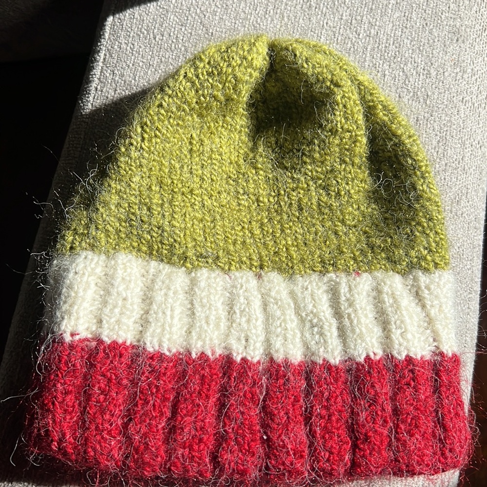 Erika by Peruvian trading co green white and red hat